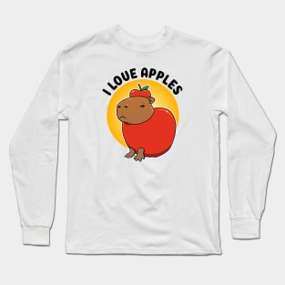 I love apples Capybara Long Sleeve T-Shirt